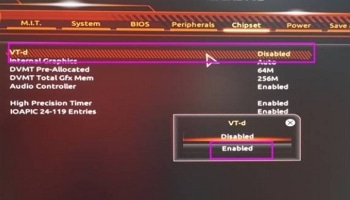 GIGABYTE V​​Tを有効にする